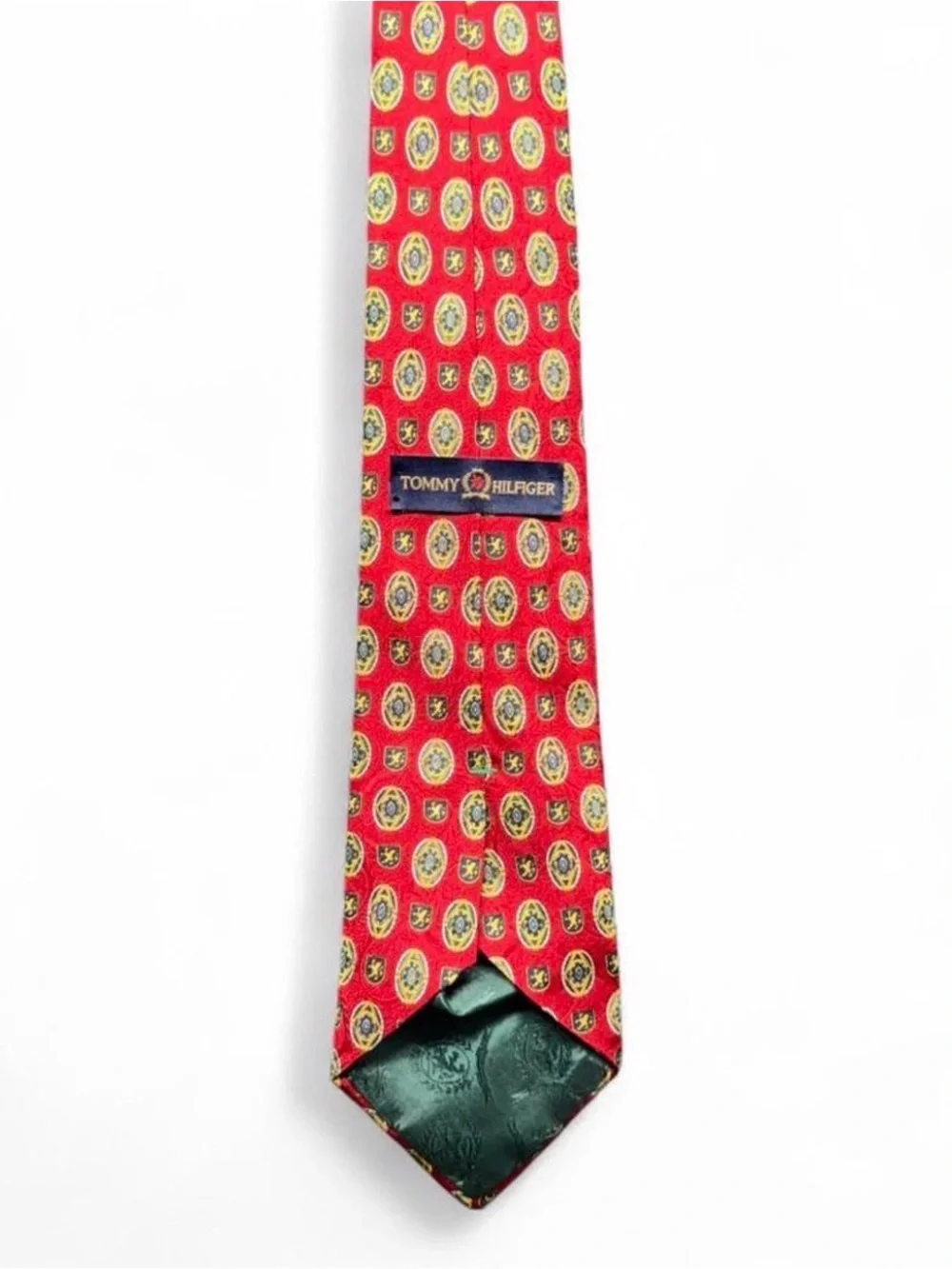 Tommy Hilfiger Red Medallion Silk Tie - Picture 3 of 4